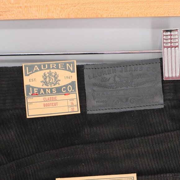 NWT RALPH LAUREN JEANS CO. Classic Bootcut Corduroy Pants Black Size 14 - Picture 7 of 8